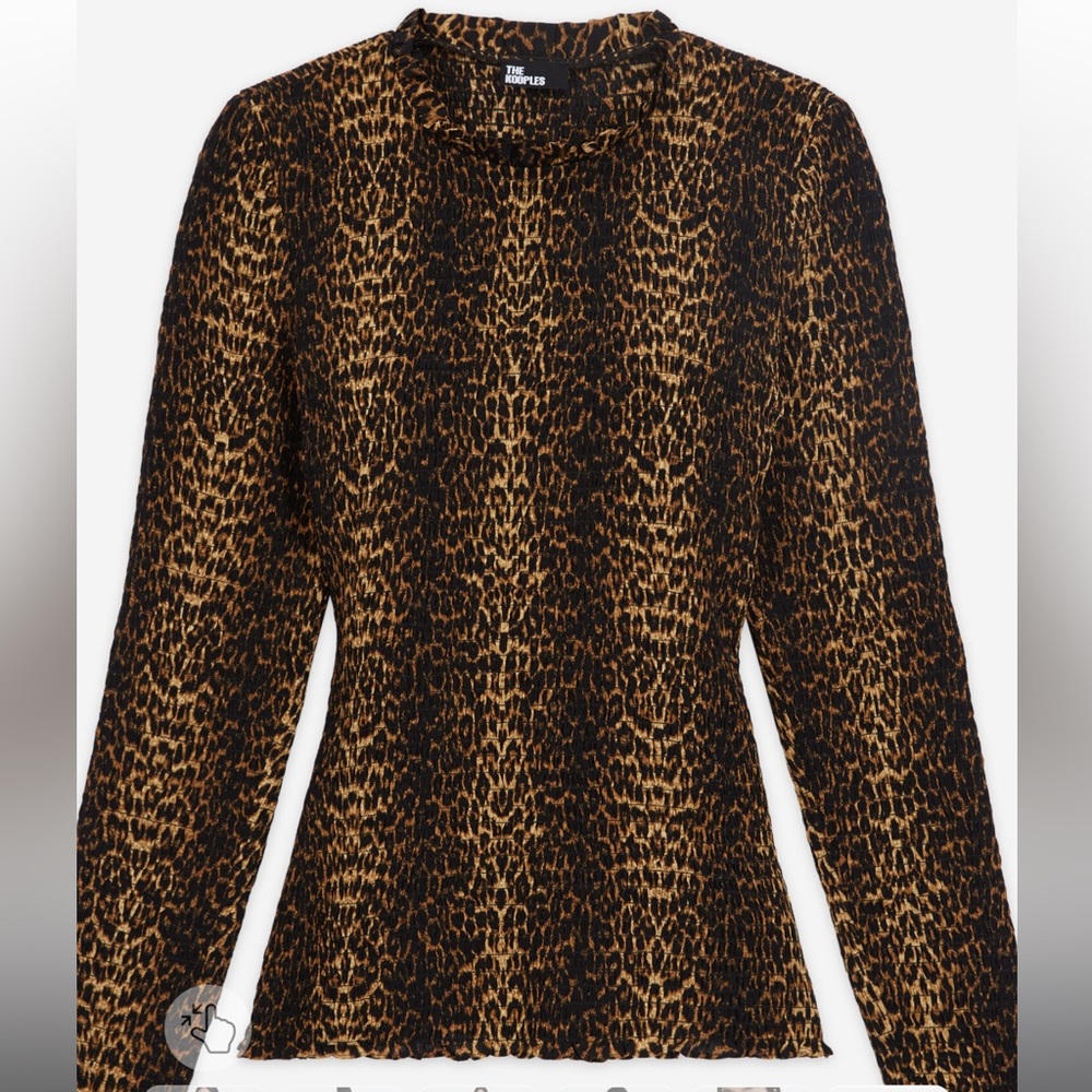 The Kooples fully smocked leopard top